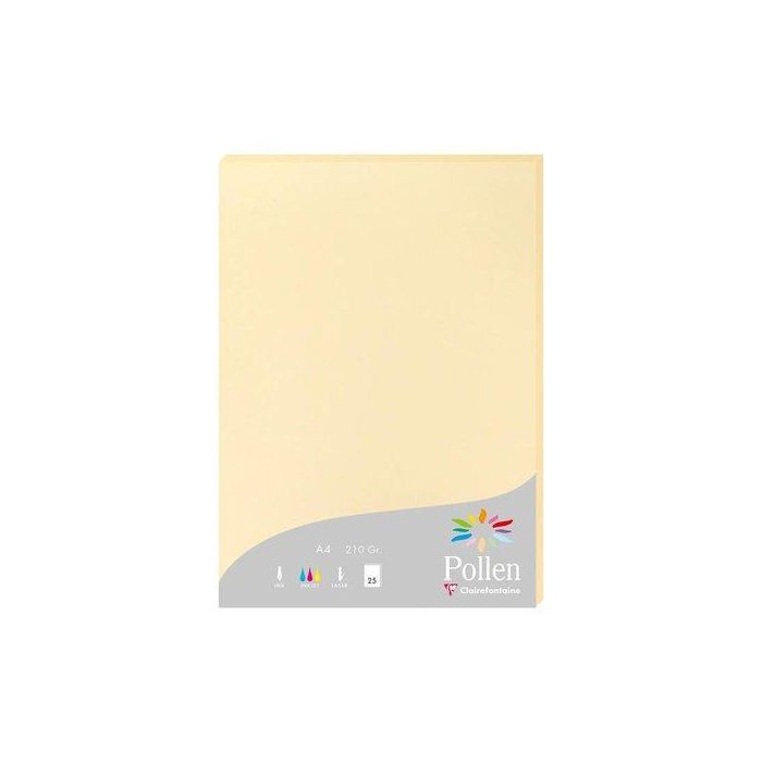 Papel Clairefontaine Pollen A4 210G 25H Vainilla