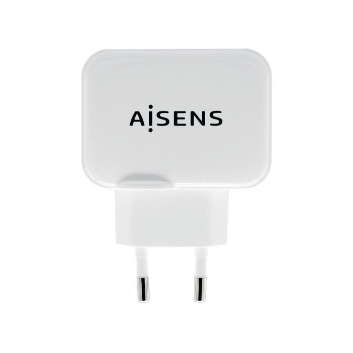 Aisens Cargador USB 17W 2 Puertos USB-A con Control AI Blanco 5V-3.4A