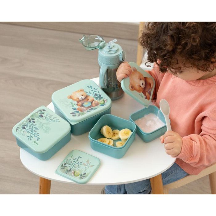 Set Porta-Alimentos 4 Unidades Oso Verde Salvia 1 Set Porta-Alimentos 4 Unidades Oso Verde Salvia 1