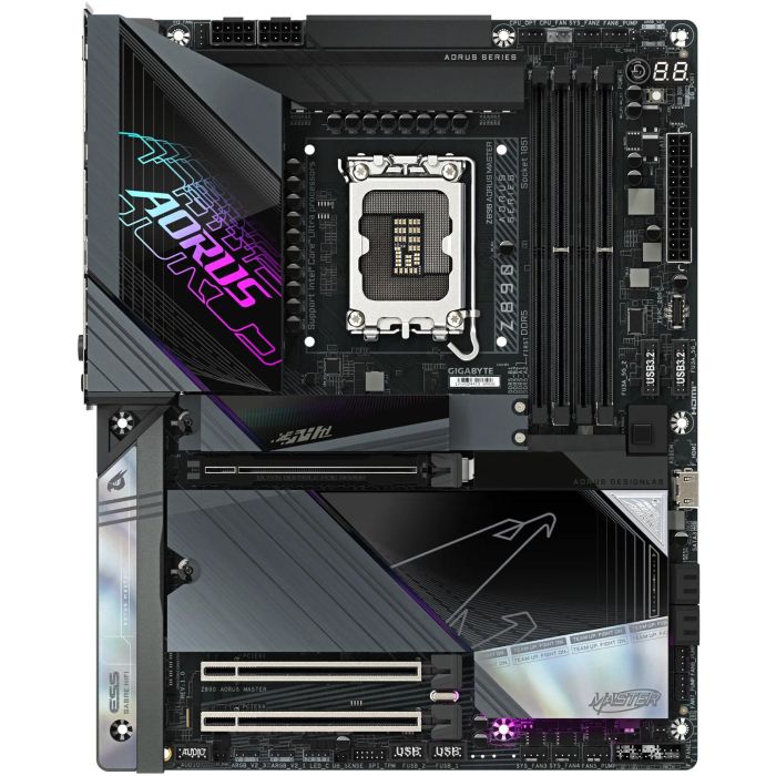 GIGABYTE Placa Base Z890 AORUS MASTER Intel Z890 DDR5 9500MHz Wi-Fi 7 10GbE Thunderbolt 4 ATX para PC 1
