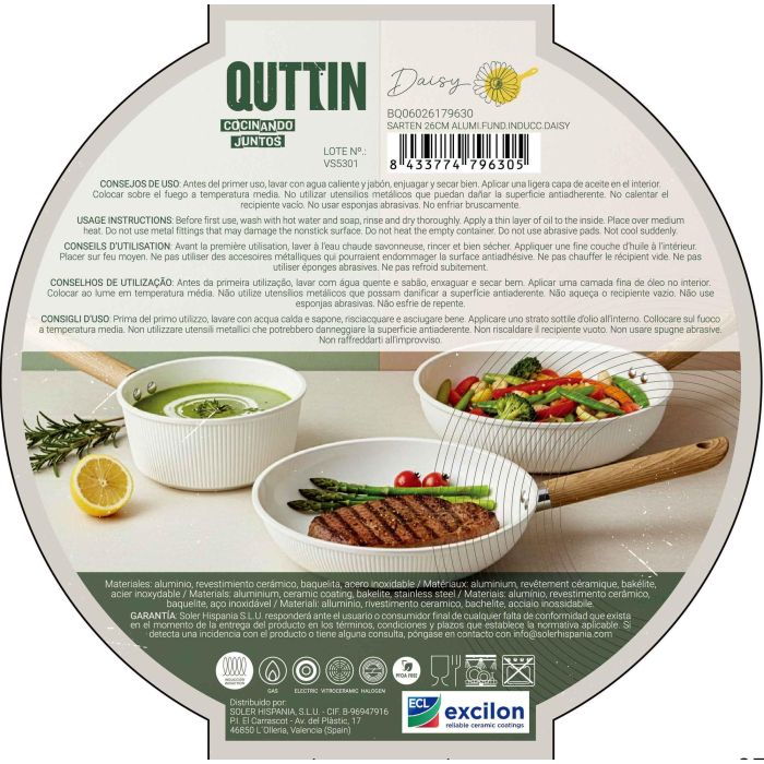 Inde Sartén 26 cm Aluminio Fundido Inducción Daisy (6 Unidades) 12 Inde Sartén 26 cm Aluminio Fundido Inducción Daisy (6 Unidades) 12