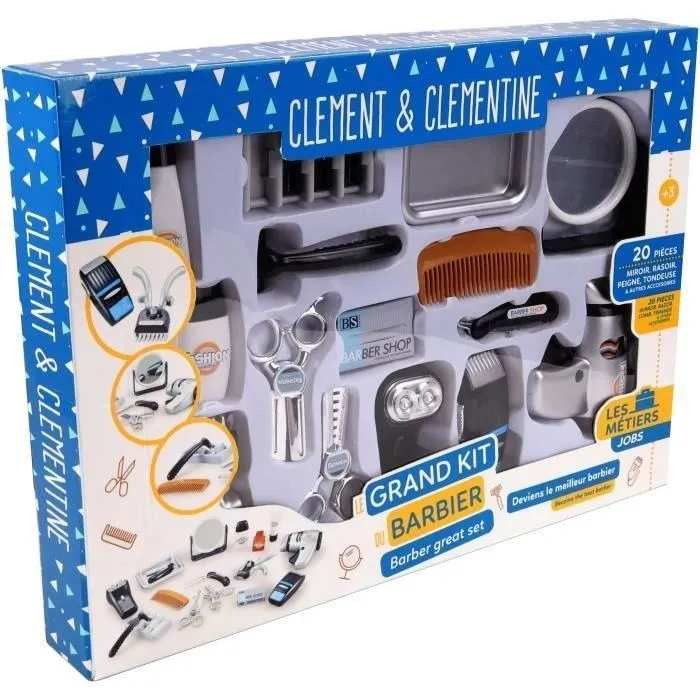 Clement Clementine Set de Peluquería Juego de Barbería CLE3301041021144 con Maquinilla, Secador y Afeitadora - A partir de 3 años 4
