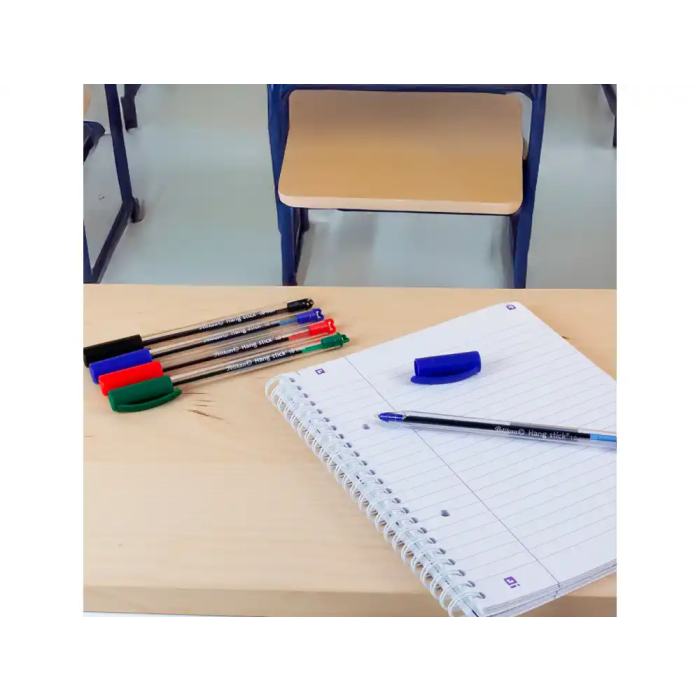 Pelikan Bolígrafo Hang Stick Azul con tinta de aceite, trazo 0.4 mm, empuñadura ergonómica triangular y gancho para colgar 3