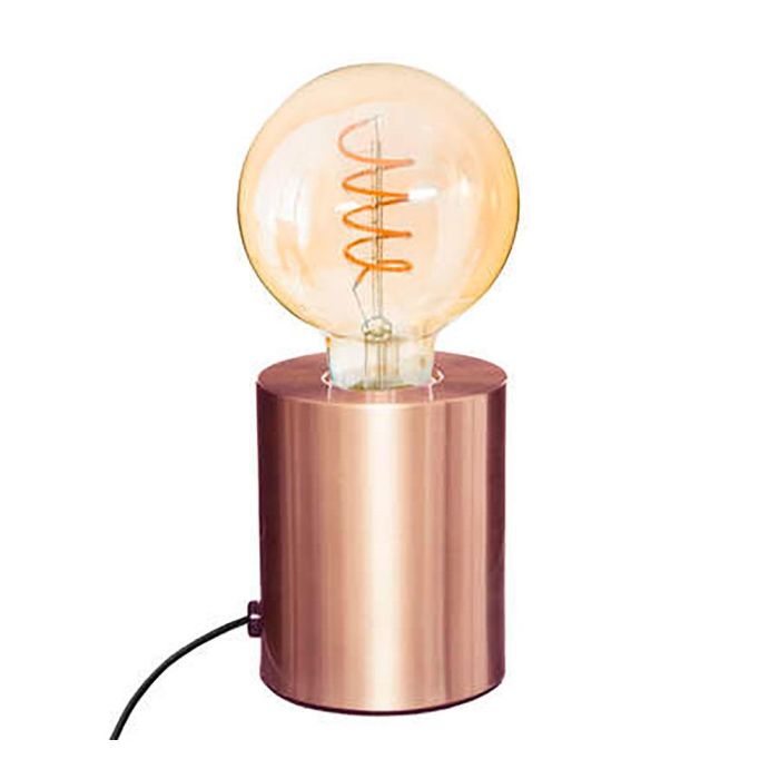 Atmosphera Lámpara de sobremesa 10,5 x 9 cm color cobre casquillo E27 (bombilla no incluida)