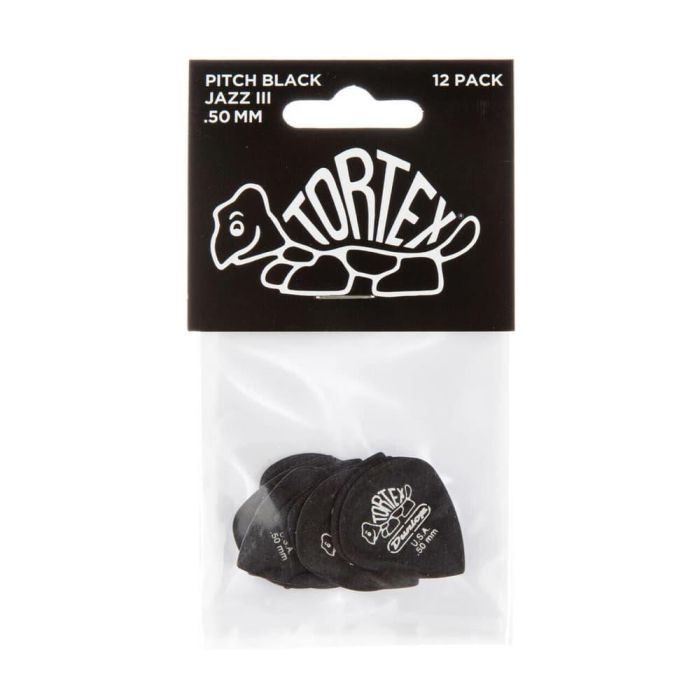 Dunlop 72 Púas Tortex III Pitch Black Jazz - 0,50 Mm 3