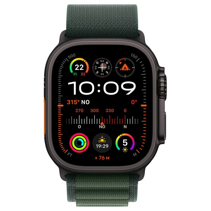 Apple Watch Ultra 2 GPS + Cellular 49mm Caja de Titanio Negro con Correa Alpine Loop Verde Oscuro Talla M Apple Watch Ultra 2 GPS + Cellular 49mm Caja de Titanio Negro con Correa Alpine Loop Verde Oscuro Talla M