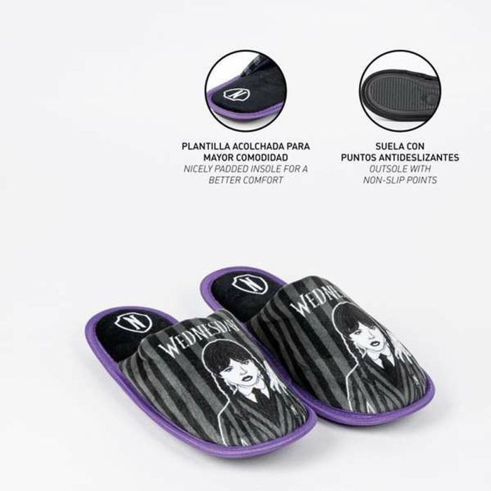 Cerdá Zapatillas de Casa Abierta Wednesday Talla 32/33 Negro Niña 1