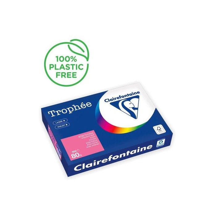 Papel De Color A4 Clairefontaine Trophee 80G 500H Vivo Rosa Fucsia