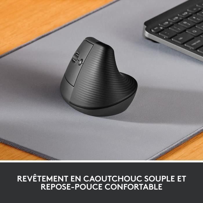 Ratón inalámbrico vertical ergonómico Logitech Lift Left para zurdos, receptor USB Bluetooth o Logi Bolt, silencioso 1