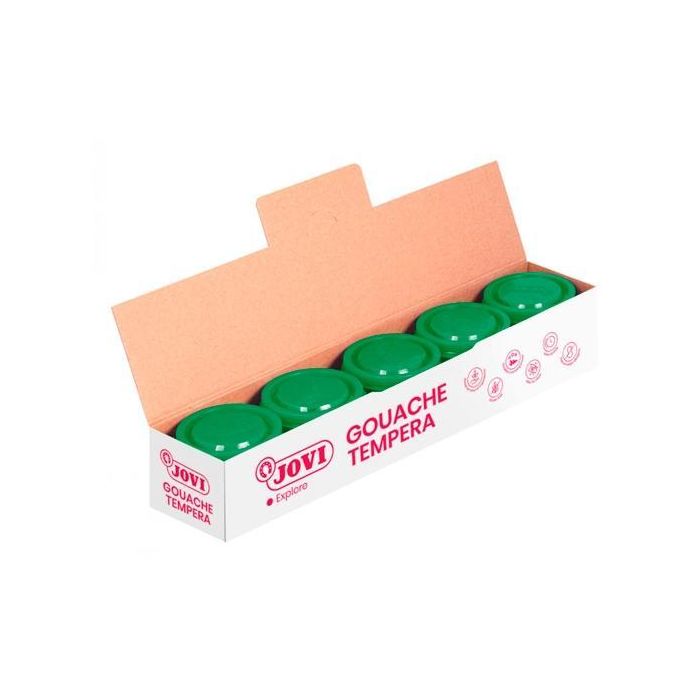 Jovi Témpera Escolar Estuche 5 Botes Verde Medio De 35 mL Jovi Témpera Escolar Estuche 5 Botes Verde Medio De 35 mL