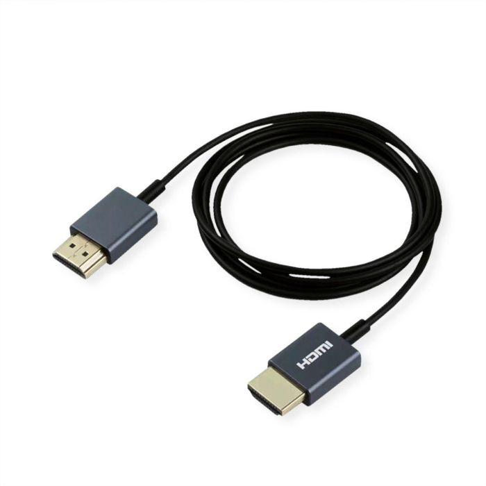 ROLINE 4K HDMI Ultra HD Kabel mit Ethernet, ST/ST, ultra-slim, koaxial, schwarz, 2 m 1 ROLINE 4K HDMI Ultra HD Kabel mit Ethernet, ST/ST, ultra-slim, koaxial, schwarz, 2 m 1