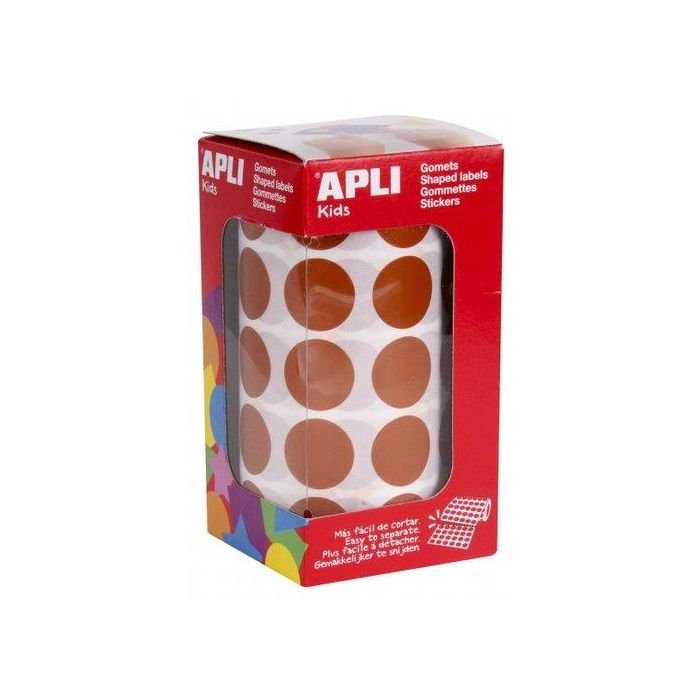 Gomets Apli Rollo 59H Circulo Ø 20 Mm Marron 1.770 Uds. (11491)