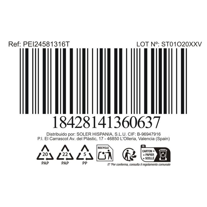Inde Tarro de Cocina Cuadrangular Peixe con Tapa de Bambú, Dimensiones 13.2 cm (Ancho) x 13.3 cm (Largo) x 15.6 cm (Alto) (24 Unidades)