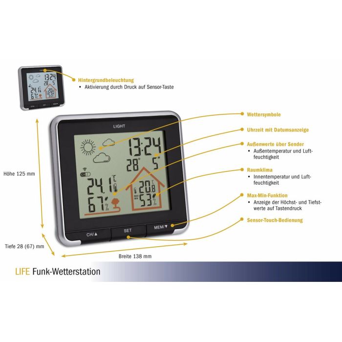 Estación Meteorológica Multifunción TFA Dostmann Life35.1153.01 Negro 3