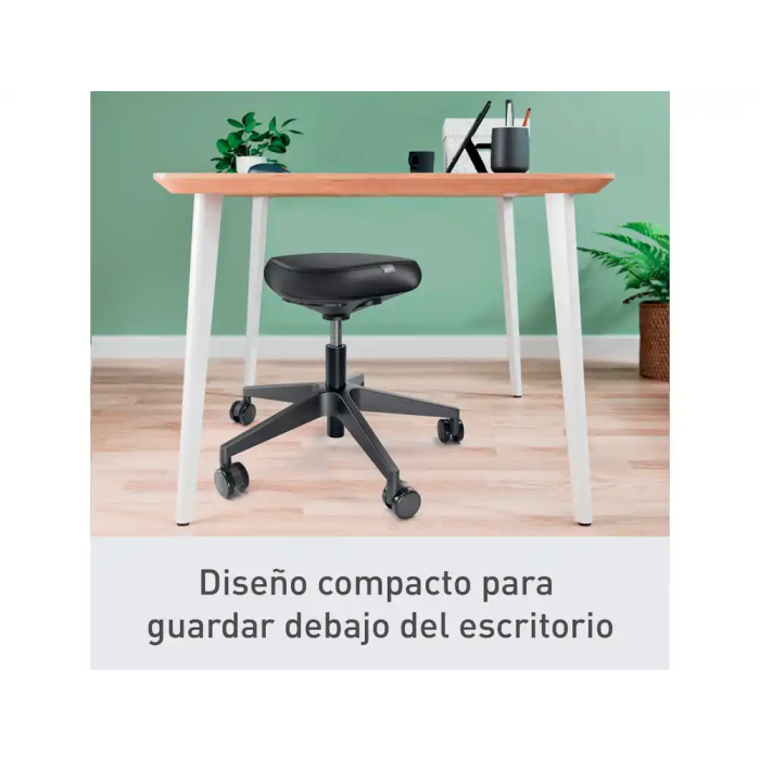 Leitz 65780095 Taburete Ergo con Ruedas Negro 4