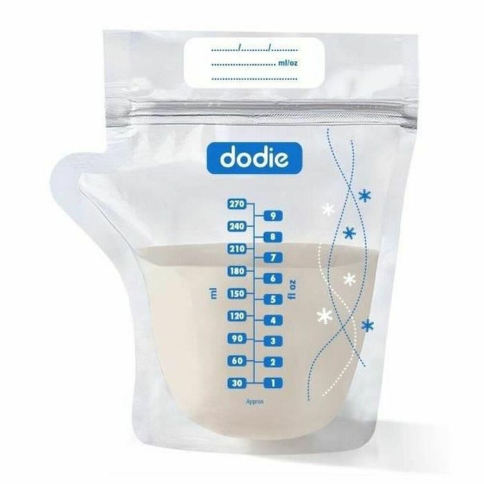 Dodie Bolsas de Conservación para Leche Materna 270 ml Preesterilizadas con Cierre de Cremallera x20 Unidades