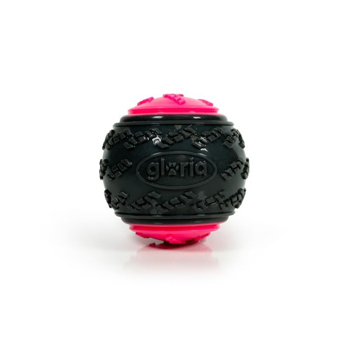 Gloria Play And Run Pelota Mega Squeaker para Perros, Talla L (8.89 cm), Rosa y Gris - Juguete Adiestramiento Resistente TPR 1