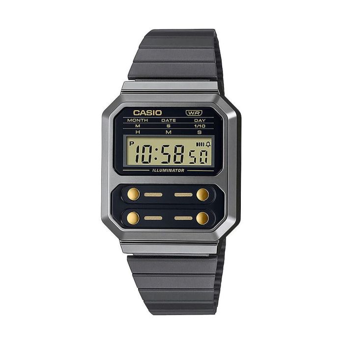 Reloj Unisex Casio F100 - GUN METAL / GOLD Negro Reloj Unisex Casio F100 - GUN METAL / GOLD Negro