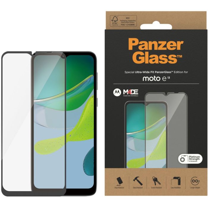 PanzerGlass Protector de Pantalla para Motorola moto e13 UWF 1