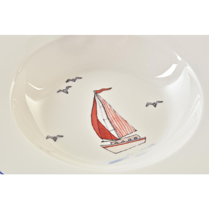 DKD Home Decor Plato Mediterráneo Veleros de Porcelana, Apto Microondas y Lavavajillas, Colores Surtidos Azul, Rojo, Blanco, Ø21.5x3.5 cm (12 Unidades) 2 DKD Home Decor Plato Mediterráneo Veleros de Porcelana, Apto Microondas y Lavavajillas, Colores Surtidos Azul, Rojo, Blanco, Ø21.5x3.5 cm (12 Unidades) 2