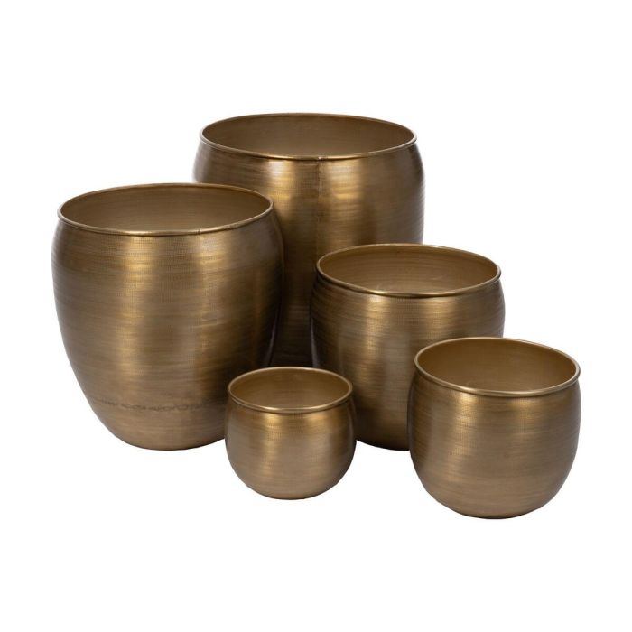 Set de Maceteros Dorado Aluminio 48,9 x 48,9 x 48,9 cm (5 Unidades)