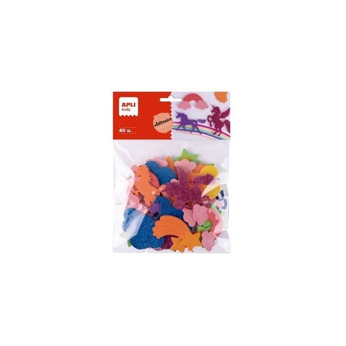 Apli Formas De Goma Eva Adhesiva Diseño Unicornios Bolsa De 40 C-Surtidos +4 Años Apli Formas De Goma Eva Adhesiva Diseño Unicornios Bolsa De 40 C-Surtidos +4 Años