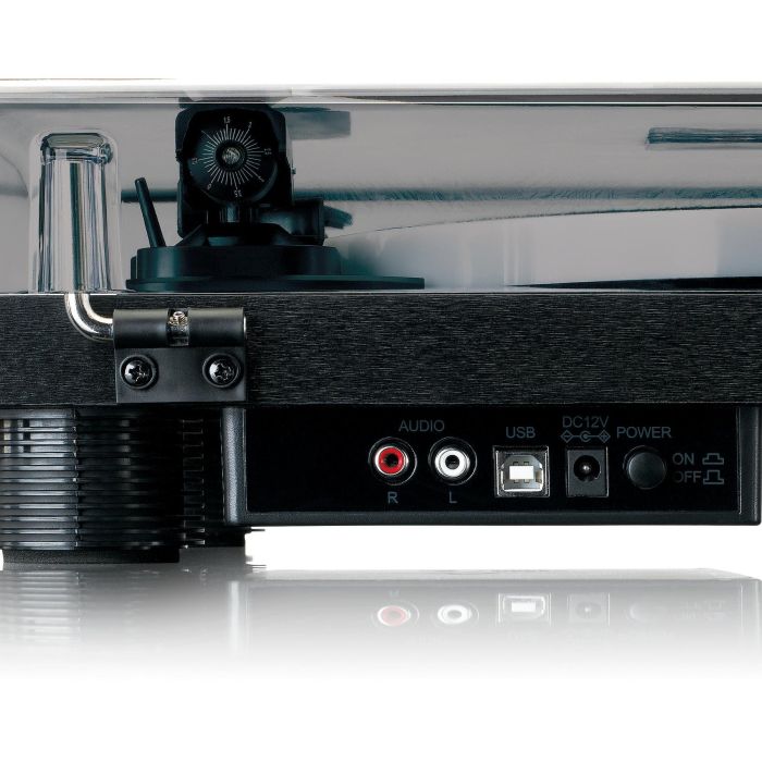 Lenco LS-50LED LS-50LEDBK Tocadiscos de Tracción por Correa Manual Negro con Altavoces y Preamplificador, 33/45/78 RPM 5