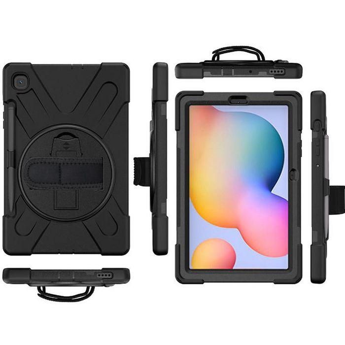 eSTUFF Funda AUSTIN Defender para Galaxy Tab S6 Lite 2024/2022/2020, Negra, Antigolpes, con Soporte 360°, Correa de Mano y Hombro, Portalápiz eSTUFF Funda AUSTIN Defender para Galaxy Tab S6 Lite 2024/2022/2020, Negra, Antigolpes, con Soporte 360°, Correa de Mano y Hombro, Portalápiz