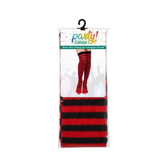 Medias a Rayas Rojo y Blanco para Disfraces de Navidad, Carnaval y Fiestas 1 Medias a Rayas Rojo y Blanco para Disfraces de Navidad, Carnaval y Fiestas 1