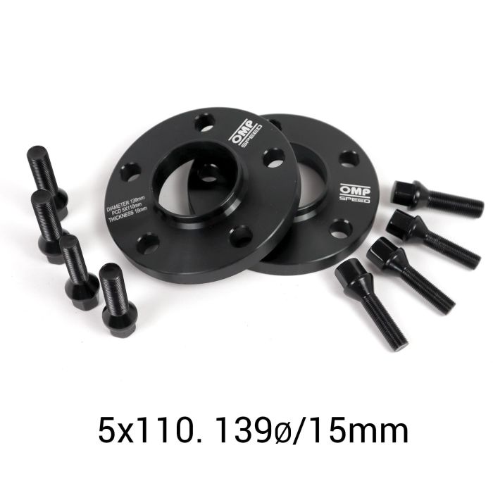 Omp OMPS08611501 Juego de Separadores 15 mm PCD 5x110 Tornillo M12x1.25 Conico+M14x1.5 Conico 3