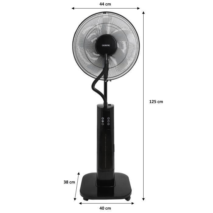 OCEANIC Ventilador nebulizador de pie 2 en 1 - Ø44 cm - 70 W - 2 L - Mando a distancia - Temporizador 2 OCEANIC Ventilador nebulizador de pie 2 en 1 - Ø44 cm - 70 W - 2 L - Mando a distancia - Temporizador 2