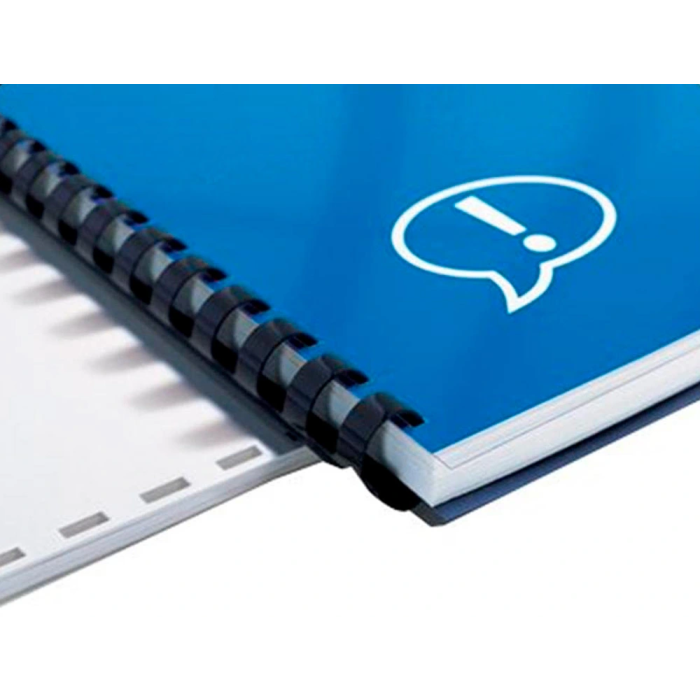 Q-connect Canutillo Redondo 12 mm Plástico Negro Capacidad 102 Hojas Caja 100 Unidades 3