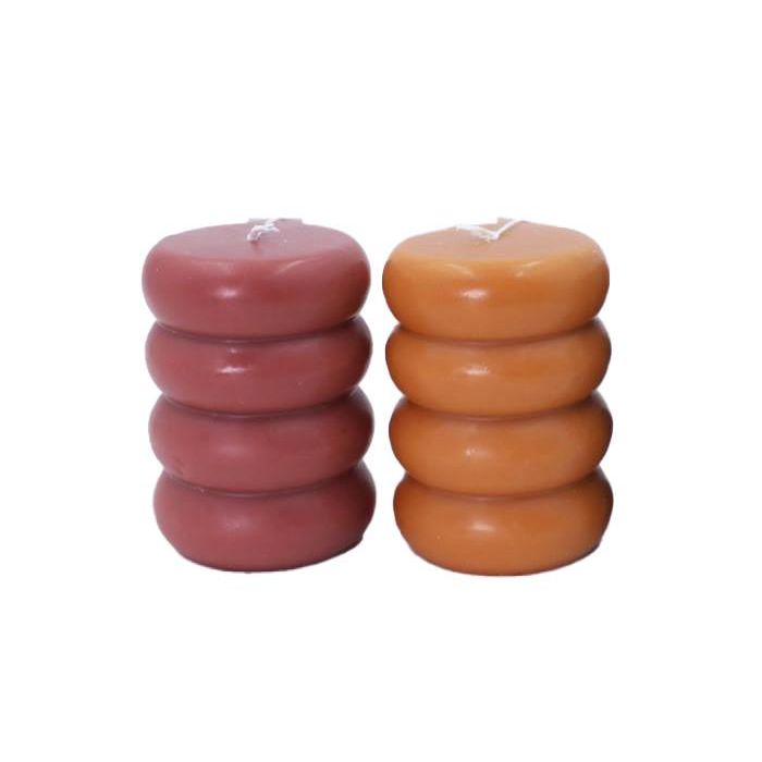 DKD Home Decor Vela Urban de Cera Colores Surtidos Terracota Granate 7x10x7 cm 394 gr (6 Unidades)