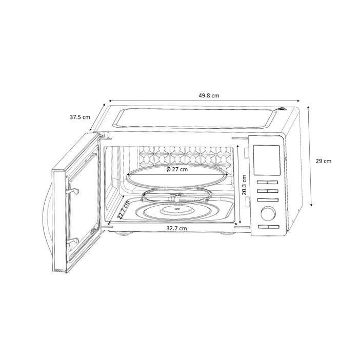 Microondas combinado - Continental Edison - Cemo25SG13S3 - Plata - 25 L - Puerta de espejo - 900 W - Grill 1000 W - Convección 1000 W 4 Microondas combinado - Continental Edison - Cemo25SG13S3 - Plata - 25 L - Puerta de espejo - 900 W - Grill 1000 W - Convección 1000 W 4