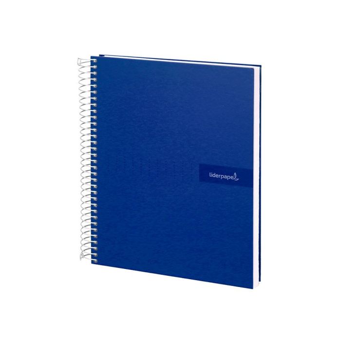 Cuaderno Espiral Liderpapel A4 Crafty Tapa Forrada 80H 90 gr Cuadro 4 mm Con Margen Color Azul Marino 4