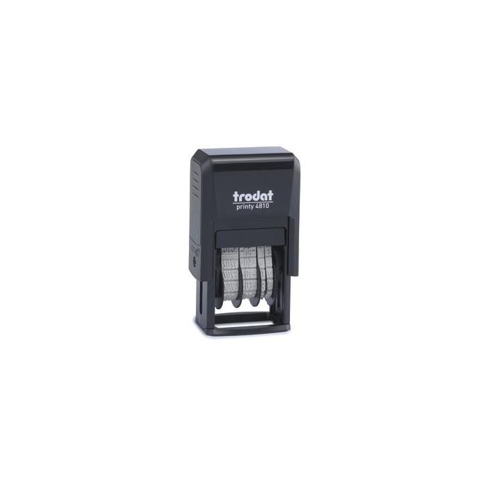 Trodat 4810 Sello de Fecha Printy ISO con Almohadilla Negra, 3.8x21mm, Tinta Negra