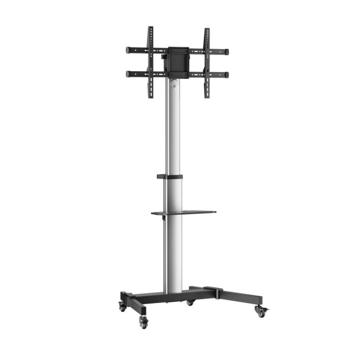 AISENS - SOPORTE DE SUELO CON RUEDA, BANDEJA PARA DVD PARA MONITOR/TV 50KG DE 37-86, NEGRO-PLATA AISENS - SOPORTE DE SUELO CON RUEDA, BANDEJA PARA DVD PARA MONITOR/TV 50KG DE 37-86, NEGRO-PLATA