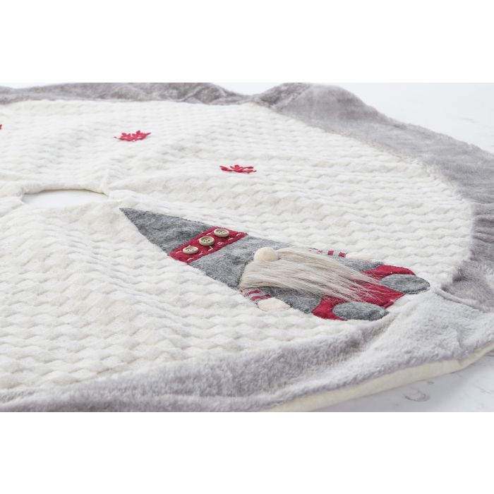 DKD Home Decor Base de Árbol de Navidad Tradicional, Poliéster, Blanco Gris Rojo, 106x106x1 cm (2 Unidades) 1 DKD Home Decor Base de Árbol de Navidad Tradicional, Poliéster, Blanco Gris Rojo, 106x106x1 cm (2 Unidades) 1