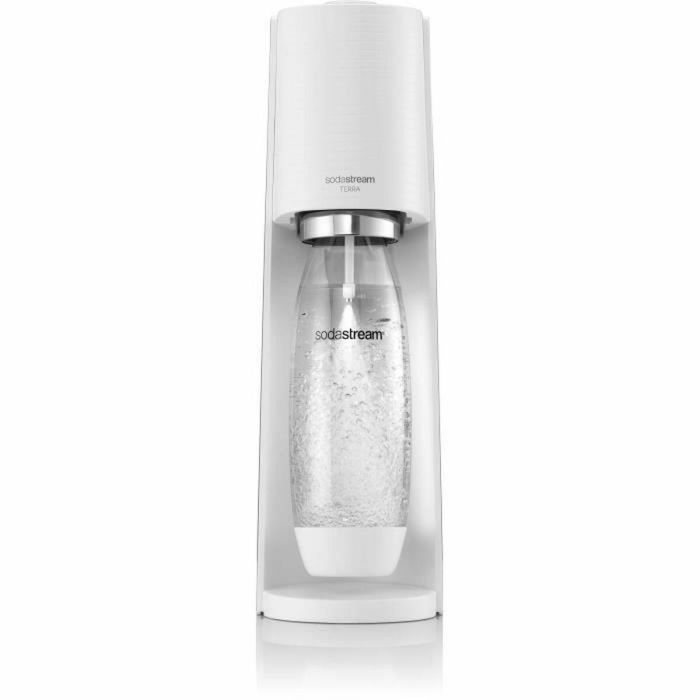 SODASTREAM TERRABILV - Máquina TERRA Blanca Pack 2 botellas LV + 1 cilindro de intercambio CQC 2