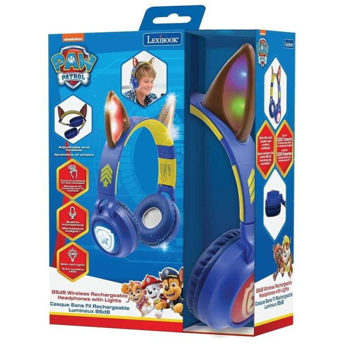 Lexibook LEX1695286883009 Casco Bluetooth y Cableado Luminiscente Plegable Diseño 3D Orejas Chase Paw Patrol con Limitación de Volumen 3 Lexibook LEX1695286883009 Casco Bluetooth y Cableado Luminiscente Plegable Diseño 3D Orejas Chase Paw Patrol con Limitación de Volumen 3