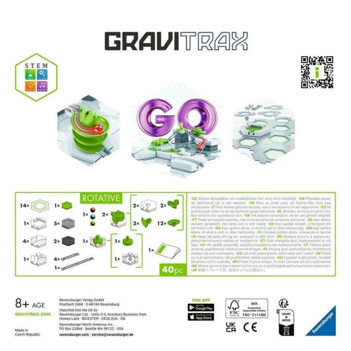 Ravensburger AAAPN72667 Juego de construcción giratorio Gravitrax GO, 40 piezas, para mayores de 8 años 3