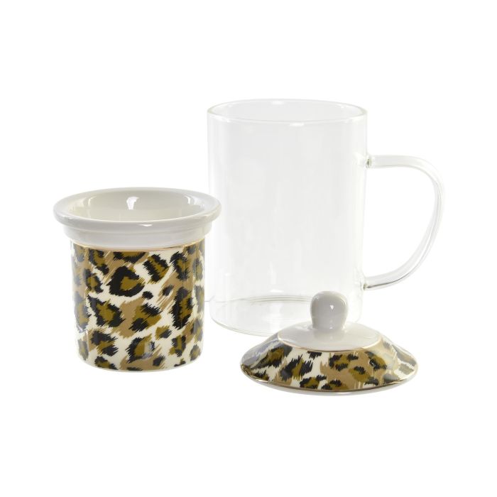 DKD Home Decor Mug para Infusiones Colonial, Diseño Leopardo, 300ml, Cristal y Porcelana, Apto Microondas/Lavavajillas (Pack 6 Surtidos) 2 DKD Home Decor Mug para Infusiones Colonial, Diseño Leopardo, 300ml, Cristal y Porcelana, Apto Microondas/Lavavajillas (Pack 6 Surtidos) 2