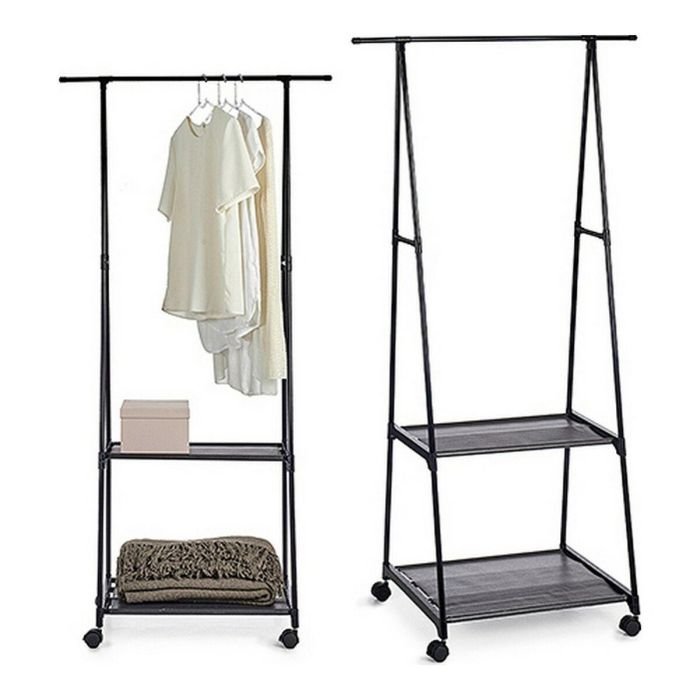 Perchero con Ruedas Kipit 85092 Negro Metal 45 x 157 x 55 cm 1 Perchero con Ruedas Kipit 85092 Negro Metal 45 x 157 x 55 cm 1
