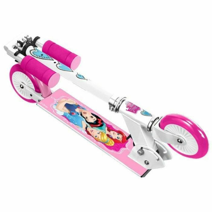 Stamp Scooter Plegable Princesas Disney | Mecanismo Seguro | Altura Ajustable | Freno Trasero | Placa Aluminio Antideslizante | Niña +4 Años 1