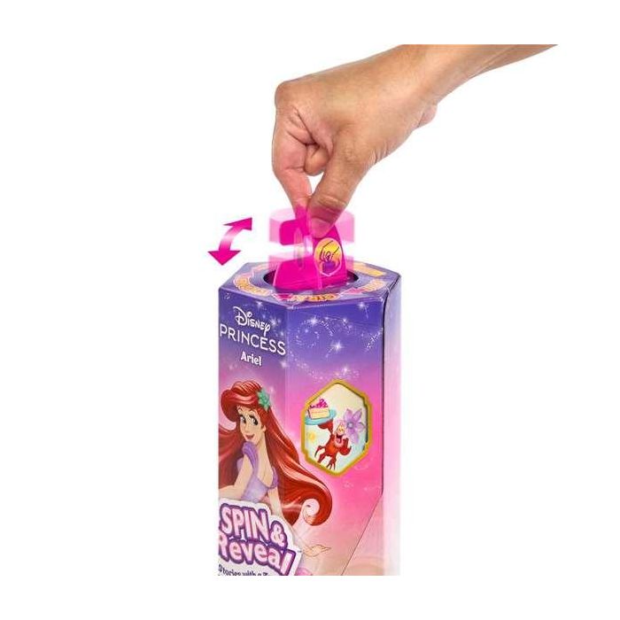 Muñeca princesa disney rapunzel spin and reveal. incluye 5 accesorios y 5 pegatinas. 3