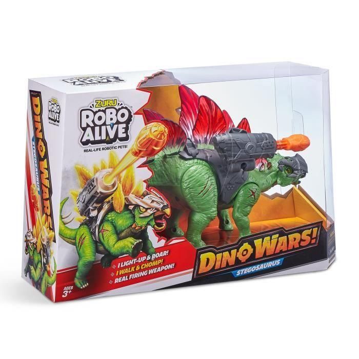 ZURU Robo Alive Dino Wars Stegosaurus - Dinosaurio Robótico con Sonidos y Movimientos Realistas, Armadura y Bláster de Batalla 2 ZURU Robo Alive Dino Wars Stegosaurus - Dinosaurio Robótico con Sonidos y Movimientos Realistas, Armadura y Bláster de Batalla 2