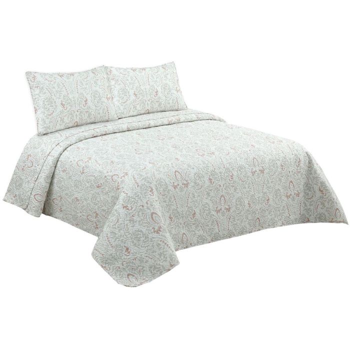 DKD Home Decor Colcha romántica floral de Poliéster 285 gsm Blanco 260x240 cm para cama de 135 a 150 cm DKD Home Decor Colcha romántica floral de Poliéster 285 gsm Blanco 260x240 cm para cama de 135 a 150 cm