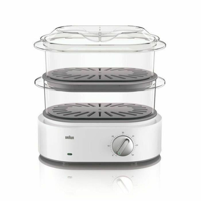 Braun FS5100WH Vaporera Identity Collection - 850W, Capacidad 3.1L, Turbo Vapor Calentamiento Rápido, 2 Cestas, Blanco Braun FS5100WH Vaporera Identity Collection - 850W, Capacidad 3.1L, Turbo Vapor Calentamiento Rápido, 2 Cestas, Blanco