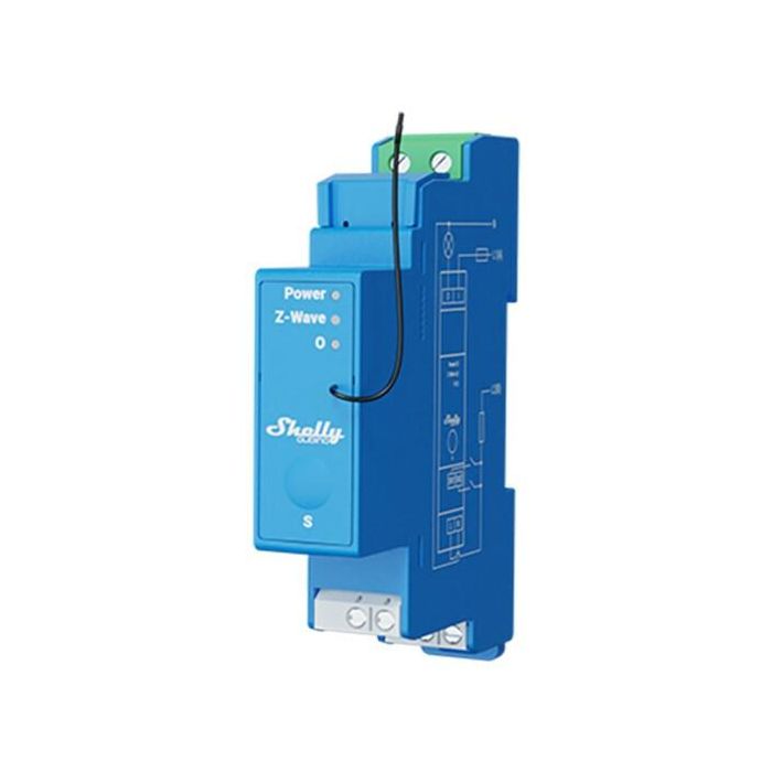 Shelly Qubino Relé Wave Pro 1 Z-Wave DIN-Rail, 16A, con planificador semanal y control remoto, 1 canal