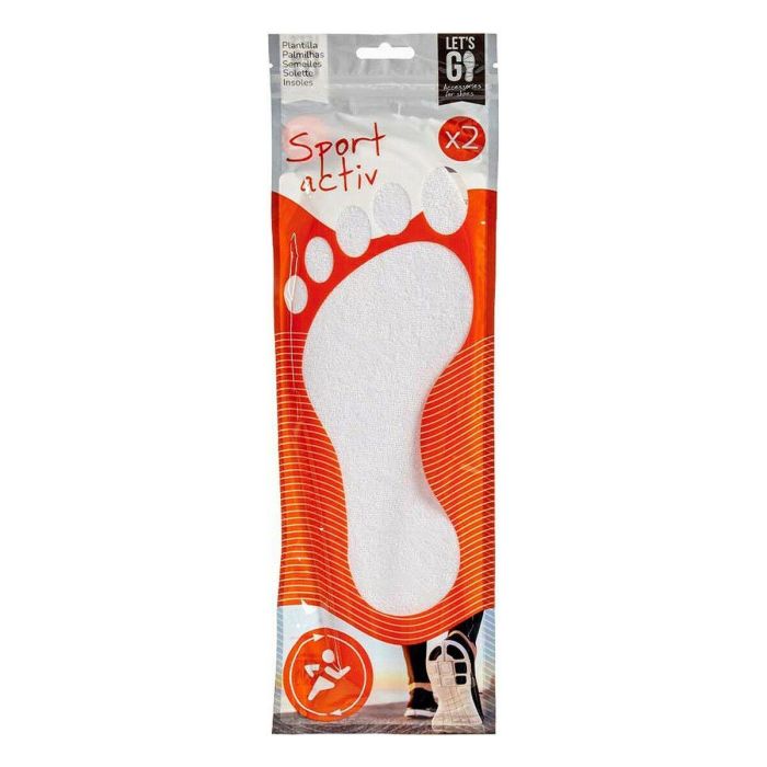 Plantillas Sport Blanco Algodón Látex 9,5 x 29,5 cm (12 Unidades) 1 Plantillas Sport Blanco Algodón Látex 9,5 x 29,5 cm (12 Unidades) 1